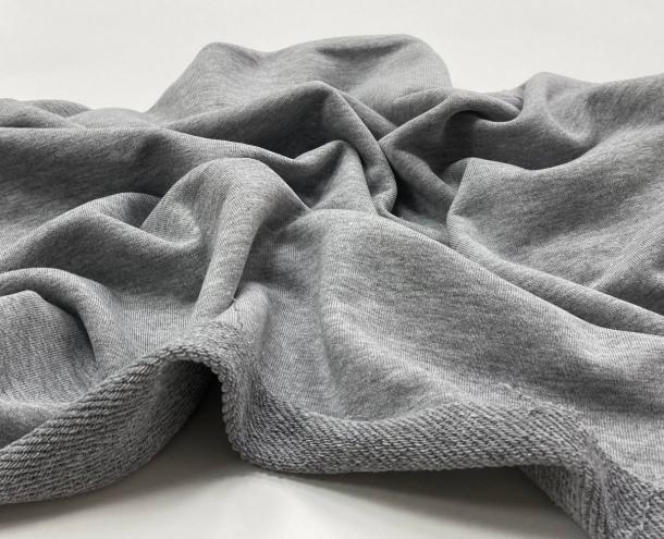 Футер 3-х ниточный б/н 80 хб  20 пэ Серый меланж 3БН096