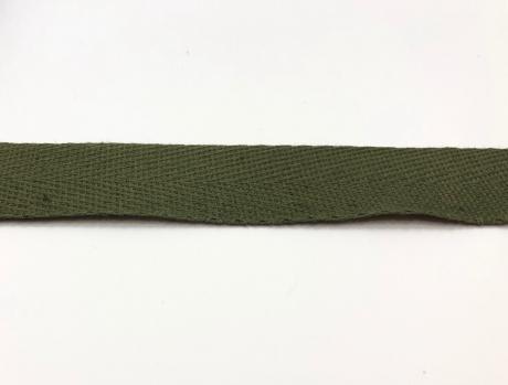 Тесьма киперная хаки хлопок 1,8г/см 22мм ТК017